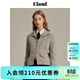 ELAND衣戀針織衫開(kāi)衫格雷系中短款羊毛混紡雙頭拉鏈毛衣 淺灰色(16)L/Grey S (160)