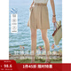 茵曼（INMAN）冰氧吧涼感輕薄短褲女2025年夏季新款高腰顯瘦a字西裝褲子 淺卡其 28