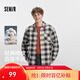 森馬（Semir）[商場(chǎng)同款]長(cháng)袖襯衫男純棉法蘭絨格子外套2025秋冬新款經(jīng)典百搭 灰色調00422 M