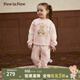 PawinPaw【熾芯】卡通小熊童裝秋冬男女寶撞色加絨套裝 Pink粉紅色/25 90
