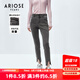 艾諾絲雅詩(shī)ARIOSEYEARS春秋款百搭高腰彈力修身鉛筆褲牛仔褲20123202 灰色 L