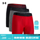 安德瑪（Under Armour）春夏Tech Boxerjock男子6英寸彈力運動(dòng)休閑內褲-3條裝1387414 紅色600 L