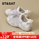 星期六德訓鞋女平底網(wǎng)面透氣輕便2026夏季新款戶(hù)外休閑百搭運動(dòng)鞋 紫色 37 (235mm) 標準碼