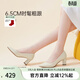 千百度【靜音系列】女鞋秋新時(shí)裝單鞋異形跟職業(yè)高跟通勤大碼 米色 36