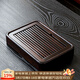 唐豐黑檀木茶盤(pán)家用高端功夫茶具瀝水托盤(pán)長(cháng)方形實(shí)木茶臺小型儲水托盤(pán) 黑檀中號盛水茶盤(pán)38*26.5*5.8cm