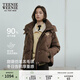 Teenie Weenie小熊女裝羽絨服冬季休閑時(shí)髦甜萌仿羊羔毛拼接外套 棕色 M