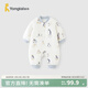 童泰（TONGTAI）嬰兒連體衣秋冬季純棉男女寶寶衣服新生兒夾棉哈衣爬服睡衣 灰色（對開(kāi)款） 80cm (建議11-18月身高73-83cm)