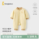 童泰（TONGTAI）嬰兒連體衣秋冬季純棉夾棉寶寶衣服新生兒哈衣薄棉爬服睡衣 黃色 80cm