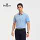 比音勒芬【冰氧吧】夏季款男士時(shí)尚休閑上衣多色抗菌涼感舒彈短袖POLO衫T 45天藍色 XL （110）