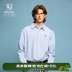 William fox&sons男裝100%長(cháng)絨棉提花色織條紋牛津面料英倫復古通勤休閑長(cháng)袖襯衫