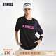 蓋世威（K·SWISS）短T男女裝25夏季透氣新款多巴胺情侶款舒適休閑短袖T恤1710871 008正黑色 建議選小一碼 L