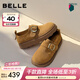 百麗（Belle）堅果拿鐵勃肯鞋女26春季新款商場(chǎng)厚底增高舒適復古休閑鞋F3V1DAA6 棕色 37