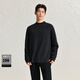 太平鳥(niǎo)男裝【打底衫】純色長(cháng)袖T恤男冬季半高領(lǐng)內搭潮 黑色（寬松）第三批半高領(lǐng) L