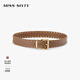 MISS SIXTY2025春季新款腰帶女復古金屬潮酷鉚釘牛皮革真皮百搭 駝色 91cm