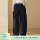 纖莉秀【寬松顯瘦百搭褲子】大碼女裝復古深色長(cháng)褲胖mm春新款3045 牛仔藍 2XL