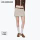 ANN ANDELMAN【羅潾同款】官方直營(yíng)高腰a字半身裙女包臀修身配腰帶毛呢短裙子 杏色 M