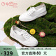 金利來(lái)（Goldlion）女鞋春夏簡(jiǎn)約小白鞋網(wǎng)面透氣免系帶平底休閑鞋女668220190白杏38
