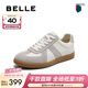 百麗（Belle）劉雯同款女鞋子散文詩(shī)復古德訓鞋簡(jiǎn)約情侶款休閑鞋B0992AM6預售 米/灰-男款（常規款） 42 (260mm)