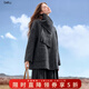 百圖（betu）女裝冬季新款毛呢外套高級感搭配圍巾羊毛大衣女2511T14 深灰 S