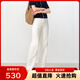 敦奴（DUNNU）2025夏季白色高腰直筒版型水洗牛仔褲長(cháng)褲女 本白 L