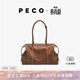 PECO小丑保齡球包單肩植鞣皮油蠟長(cháng)柄手拎腋下包法棍超火波士頓包 大號 琥珀色頭層半樹(shù)膏小牛預售15天