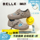 百麗（Belle）博主同款SMILEY聯(lián)名全麥吐司流浪版涂鴉勃肯女單鞋B2865CM5 灰色 38