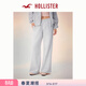 HOLLISTER【寬松闊腿】baggy美式抓絨衛褲25秋冬女裝347-5097 淺麻灰色 XS (160/64A)標準版