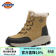 Dickies男士雪地靴加絨戶(hù)外靴加厚短靴保暖棉靴子作戰靴 棕色 41 