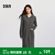 森馬（Semir）連衣裙女顯瘦肌理純色打底針織裙時(shí)尚溫柔冬季連帽中長(cháng)裙優(yōu)雅 深花灰00122 XL