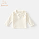 班喜迪女童長(cháng)袖t恤春秋款2026新款女寶寶公主娃娃領(lǐng)上衣春裝兒童打底衫