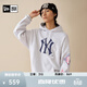 NEW ERA紐亦華MLB衛衣春秋男女情侶運動(dòng)之核NY印花連帽衫潮 14385097-淺灰色 XL