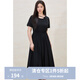 獨束大碼女裝設計感通勤簡(jiǎn)約連衣裙2025夏季新品黑色收腰時(shí)尚裙子 黑色 M （尺碼：1）