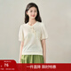 茵曼（INMAN）歐根紗拼接針織衫春秋季女裝新款國風(fēng)襯衫上衣 白色 M