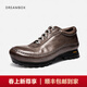 dreambox鈞博男鞋vibram舒適透氣戶(hù)外休閑鞋高檔手工水洗馬皮男士休閑皮鞋 灰色 40