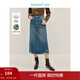 茵曼（INMAN）【商場(chǎng)同款】復古牛仔半身裙2025春秋季女裝新款中高腰A字裙子 牛仔藍 M