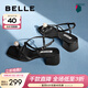 百麗（Belle）鐘楚曦同款珠珠女孩1.0新中式?jīng)鲂疀鲂珺1887BL4 墨染黑-涼鞋 37 (235mm)