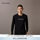 Calvin KleinJeans春秋男士休閑通勤ck字母印花圓領(lǐng)內搭打底衫長(cháng)袖T恤上衣