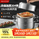 美廚（MAXCOOK）蒸鍋 304不銹鋼32cm三層蒸鍋 加厚復底湯鍋 燃氣電磁爐通用MCZ866