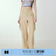 樂(lè )町寬松大口袋工裝褲甜美透氣直筒休閑褲女闊腿褲子 米駝（現貨） M