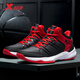 特步男鞋籃球鞋新款防滑耐磨高幫戰靴舒適運動(dòng)球鞋男鞋子 黑紅 42
