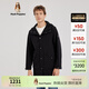 暇步士（Hush Puppies）男裝秋新戶(hù)外耐磨休閑中長(cháng)款風(fēng)衣連帽外套 097黑色3 3XL