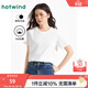 熱風(fēng)短袖t恤女2025年夏季新款女士?jì)舭鎴A領(lǐng)休閑百搭親膚舒適短T 04白色 M