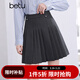 百圖（betu）女裝2025秋季新款半身裙學(xué)院風(fēng)A字百褶裙百搭短裙裙子2508T65