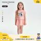 Teenie Weenie Kids小熊童裝25年女寶寶泡泡袖短袖印花連衣裙 粉色 120 cm