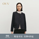 OVV秋冬熱賣(mài)女裝細閃羊毛薄花呢圓弧下擺休閑夾克外套 深空灰 XS