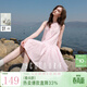 三彩獨醒2025夏季新款純棉連衣裙無(wú)袖背心裙寬松A字裙短裙F 蜜桃粉 L 165/88A