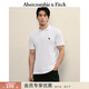 Abercrombie & Fitch【經(jīng)典POLO】小麋鹿圖案男裝25夏季美式通勤短袖T恤 白色 L (180/108A)