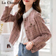 拉夏貝爾（La Chapelle）短外套女裝2026年春秋季新款上衣小個(gè)子小香風(fēng)外套衣服毛呢大衣女 粉紅色 M 建議100-110斤