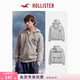 HOLLISTER美式抓絨連帽衛衣外套25秋冬男裝322-5490 灰色 L (180/108A)