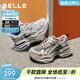 百麗（Belle）星河軌跡潮酷老爹鞋女商場(chǎng)款厚底增高休閑鞋E4P1DCM5預售 灰色 37
